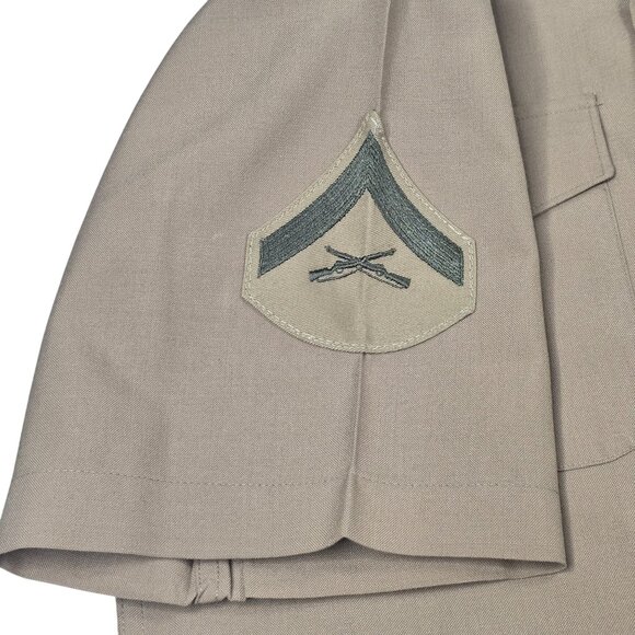 USMC Vintage Khaki Short Sleeve Dress Shirt, Men's 15 1/2 - Picture 3 of 7